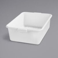 Carlisle N4401102 Comfort Curve 20 inch x 15 inch x 7 inch White Polyethylene NSF Bus Tub / Food Storage Box