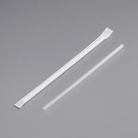 Choice 7 3/4 inch Jumbo Clear Wrapped Straw - 12000/Case