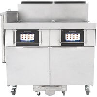 Frymaster FilterQuick 2FQG60T Oil-Conserving Gas Floor Fryer with (2) 63 lb. Full Frypots and Automatic Filtration - Natural Gas