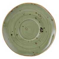 Tuxton GGO-084 TuxTrendz Artisan Geode Olive 6 3/8" China Saucer - 24/Case