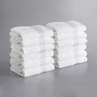 Lavex Lodging Luxury 27 inch x 54 inch 100% Combed Ring-Spun Cotton Bath Towel 15 lb. - 12/Pack