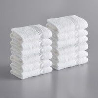 Lavex Luxury 13" x 13" 100% Combed Ring-Spun Cotton Wash Cloth 1.75 lb. - 12/Pack