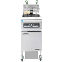 Frymaster FPRE114 High Efficiency Electric Floor Fryer with 50 lb. Open Frypot, Built-In Filtration, and CM 3.5 Controls - 208V, 1 Phase, 14 kW