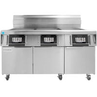 Frymaster FilterQuick 3FQE60U Oil-Conserving Electric Floor Fryer with (3) 60 lb. Full Frypots and Automatic Filtration - 240V, 1 Phase