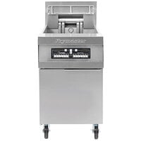 Frymaster FPRE280 High Production Electric Floor Fryer with (2) 80 lb. Open Frypots, CM 3.5 Controls, and Built-In Filtration - 240V, 3 Phase, 42 kW