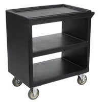 Cambro BC230110 Black Three Shelf Service Cart - 33 1/4 inch x 20 inch x 34 5/8 inch