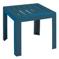 Grosfillex US445747 Westport 16 inch x 16 inch Barn Blue Low Table