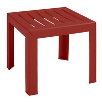 Grosfillex US455748 Westport 16 inch x 16 inch Barn Red Low Table