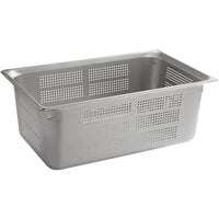 Vollrath 90083 Super Pan 3® Full Size 8 inch Deep Anti-Jam Perforated Stainless Steel Steam Table / Hotel Pan - 22 Gauge