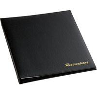 H. Risch RESPACK Black Faux Leather Reservation Book with 185 Sheets