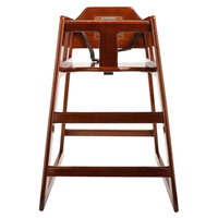 GET HC-100-MOD-W-KD-1 Stackable Hardwood High Chair with Walnut Finish - Unassembled