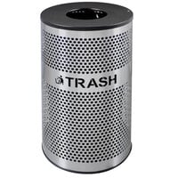Ex-Cell Kaiser VCT-33 PERF SS Venue Collection 33 Gallon Perforated Stainless Steel Round Trash Receptacle