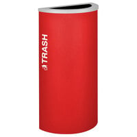 Ex-Cell Kaiser RC-KDHR-T RBX Kaleidoscope Collection Ruby Texture 8 Gallon Half Round Trash Receptacle
