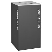 Ex-Cell Kaiser RC-KD36-R BLX Kaleidoscope XL Series Black Texture Square 36 Gallon Recycling Receptacle