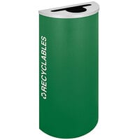 Ex-Cell Kaiser RC-KDHR-R EGX Kaleidoscope Collection Emerald Texture 8 Gallon Half-Round Recyclables Receptacle