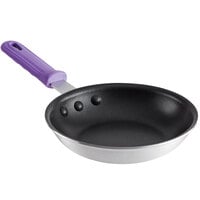 Choice 7 inch Aluminum Non-Stick Fry Pan with Purple Allergen-Free Silicone Handle