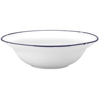 Luzerne Tin Tin by 1880 Hospitality L2105008751 25 oz. White / Blue Porcelain Pasta Bowl - 12/Case