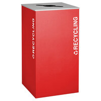 Ex-Cell Kaiser RC-KD36-R RBX Kaleidoscope XL Series Ruby Texture Square 36 Gallon Recycling Receptacle