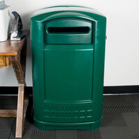 Rubbermaid FG396900DGRN Plaza Paper Square Recycling Container - Green