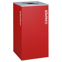 Ex-Cell Kaiser RC-KD36-P RBX Kaleidoscope XL Series Ruby Texture Square 36 Gallon Paper Receptacle