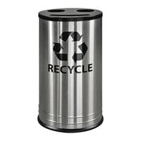 Ex-Cell Kaiser RC-1528-3 SS 14 Gallon Stainless Steel Round Smiley 3 Stream Recycling Receptacle