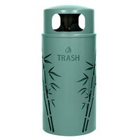 Ex-Cell Kaiser NS33-BB T MAL Nature Series 33 Gallon Steel Malachite Bamboo Round Trash Receptacle