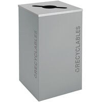 Ex-Cell Kaiser RC-KDSQ-R BT-HMG Black Tie Kaleidoscope Hammered Grey Square 24 Gallon Recyclables Receptacle