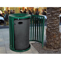 Ex-Cell Kaiser SCTP-40 HGR Streetscape Hunter Green Gloss 45 Gallon Round Outdoor Trash Receptacle