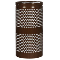 Ex-Cell Kaiser WR-22R COFFEE Landscape Series 20 Gallon Round Coffee Gloss Perforated Trash Receptacle