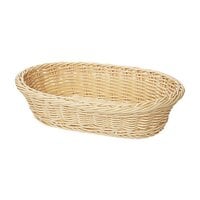 GET WB-1505-N Designer Polyweave 11 3/4" x 8" x 3" Natural Oval Plastic Basket - 12/Case