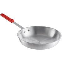 Choice 12 inch Aluminum Fry Pan with Red Silicone Handle