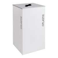 Ex-Cell Kaiser RC-KD36-PL BT-WHT Black Tie Kaleidoscope White Gloss Square 36 Gallon Plastic Receptacle