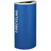Ex-Cell Kaiser RC-KDHR-R RYX Kaleidoscope Collection Royal Blue Texture 8 Gallon Half-Round Recycling Receptacle