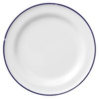 Luzerne Tin Tin by 1880 Hospitality L2105008133 8 1/4" White / Blue Porcelain Plate - 24/Case