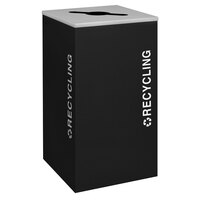 Ex-Cell Kaiser RC-KDSQ-R BLX Kaleidoscope Collection Black Texture Square 24 Gallon Recycling Receptacle