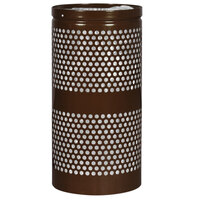 Ex-Cell Kaiser WR-34R COFFEE Landscape Series 34 Gallon Round Coffee Gloss Waste Receptacle