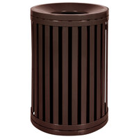 Ex-Cell Kaiser SCTP-40 ND COF Streetscape Coffee Gloss 45 Gallon Round Outdoor Trash Receptacle with Funnel Top