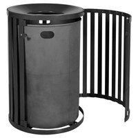 Ex-Cell Kaiser SCTP-40 BLK Streetscape Black Gloss 45 Gallon Round Outdoor Trash Receptacle