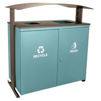 Ex-Cell Kaiser RGU-3645 MAL/BRZX Ellipse Collection Malachite 90 Gallon Rectangular Two-Stream Receptacle with Canopy