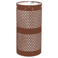 Ex-Cell Kaiser WR-10R COFFEE Landscape Series 10 Gallon Round Coffee Gloss Perforated Waste Receptacle