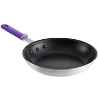 Choice 10 inch Aluminum Non-Stick Fry Pan with Purple Allergen-Free Silicone Handle