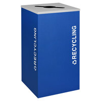 Ex-Cell Kaiser RC-KDSQ-R RYX Kaleidoscope Collection Royal Blue Texture Square 24 Gallon Recycling Receptacle