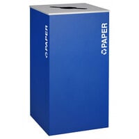 Ex-Cell Kaiser RC-KD36-P RYX Kaleidoscope XL Series Royal Blue Texture Square 36 Gallon Paper Receptacle