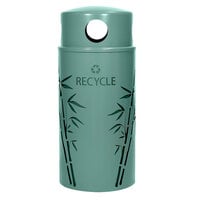 Ex-Cell Kaiser NS33-BB R MAL Nature Series Round 33 Gallon Steel Malachite Bamboo Recycle Receptacle