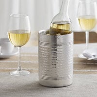 American Metalcraft HMWC75 4 3/4 inch Silver Hammered Stainless Steel Wine Cooler