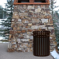 Ex-Cell Kaiser SC-2633 COF Streetscape Coffee Gloss 37 Gallon Round Classic Outdoor Trash Receptacle