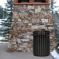 Ex-Cell Kaiser SC-2633 BLK Streetscape Black Gloss 37 Gallon Round Classic Outdoor Trash Receptacle
