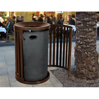 Ex-Cell Kaiser SCTP-40 COF Streetscape Coffee Gloss 45 Gallon Round Outdoor Trash Receptacle
