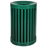 Ex-Cell Kaiser SCTP-40 ND HGR Streetscape Hunter Green Gloss 45 Gallon Round Outdoor Trash Receptacle with Funnel Top
