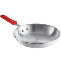 Choice 10" Aluminum Fry Pan with Red Silicone Handle